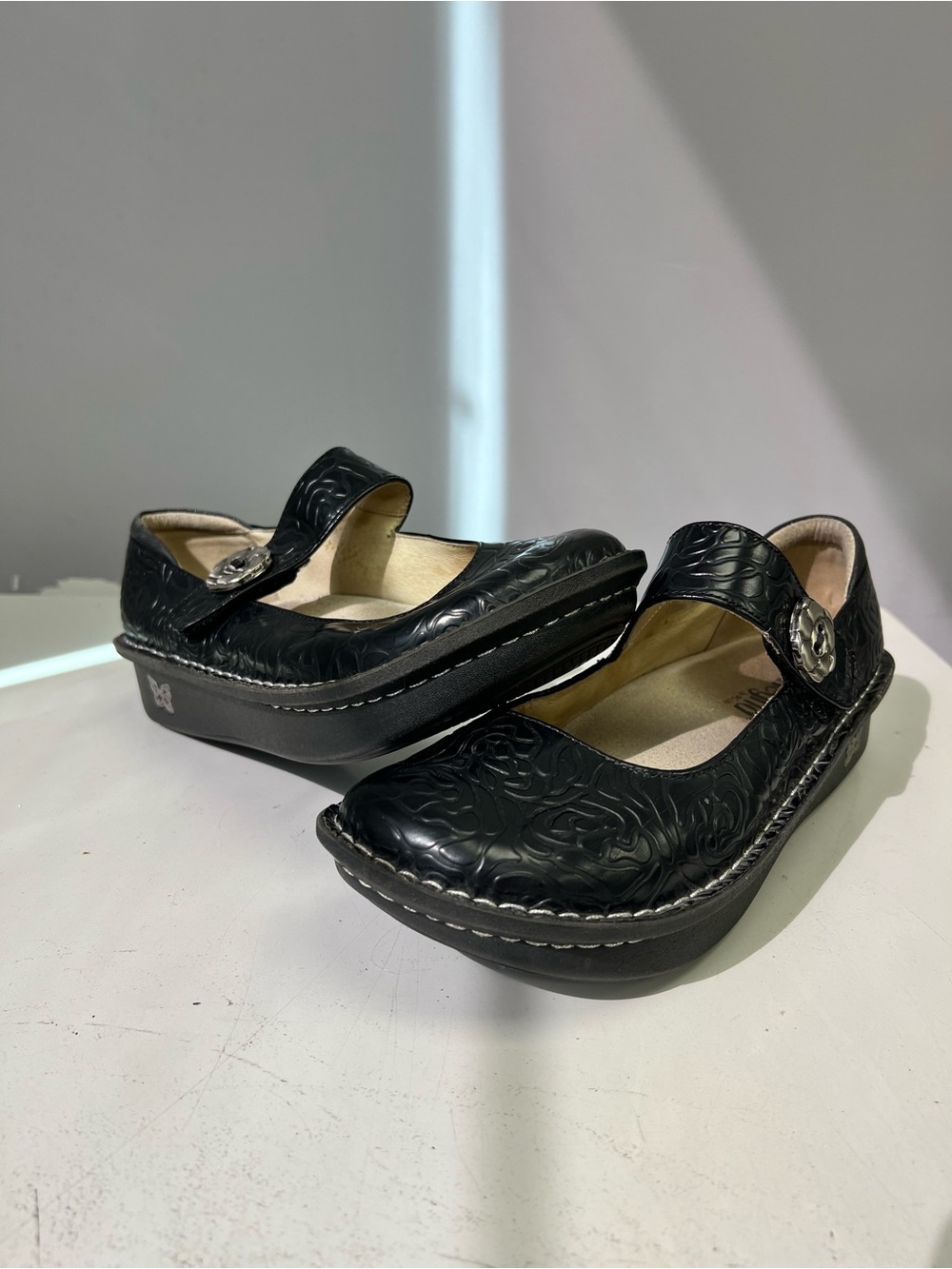 Alegria by PG Lite Comfort Mary Jane Platform Shoes in Black Women’s 40